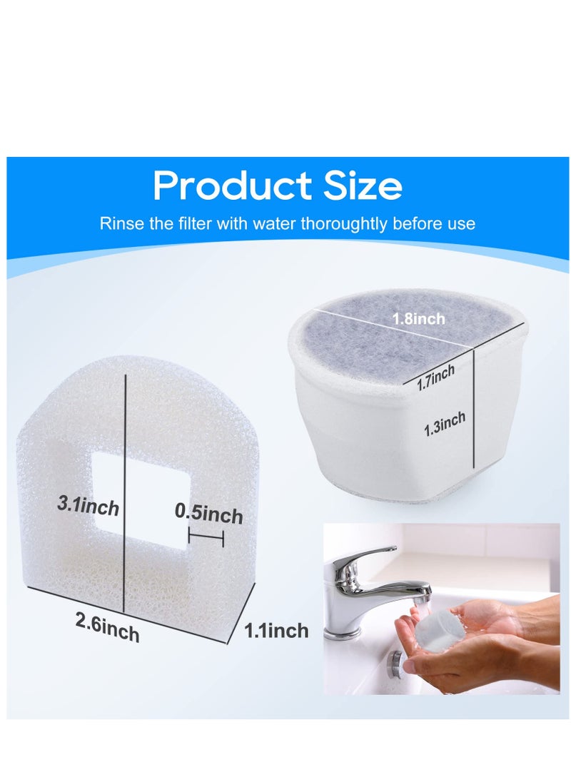 Generic - Replacement Sponge & Carbon Filters for Pet Water Fountains - Compatible with Cats, Dogs & Rabbits (16 Total) - Image 1
