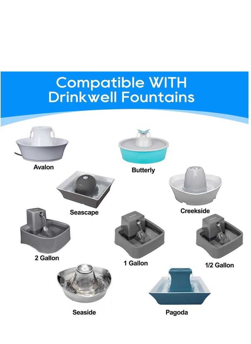 Generic - Replacement Sponge & Carbon Filters for Pet Water Fountains - Compatible with Cats, Dogs & Rabbits (16 Total) - Image 1