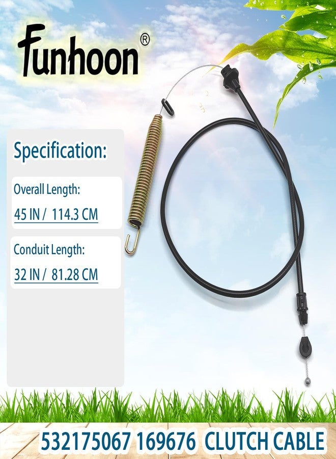 Funhoon 175067 Deck Clutch Cable for Craftsman Husqvarna AYP Poulan 42-inch Deck Lawn Mower Replaces 169676 532169676 532175067 - Image 2