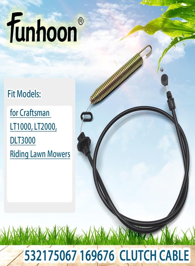 Funhoon 175067 Deck Clutch Cable for Craftsman Husqvarna AYP Poulan 42-inch Deck Lawn Mower Replaces 169676 532169676 532175067 - Image 4
