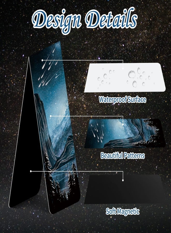 Anseal 12 PCS Cool Magnetic Bookmarks, Space Starry Night Bookmark for Book Lovers, Bulk Bookmarks for Women Men, Unique Book Mark for Reading, Students, Classroom Gifts, School Prize, Reading Present - Image 3