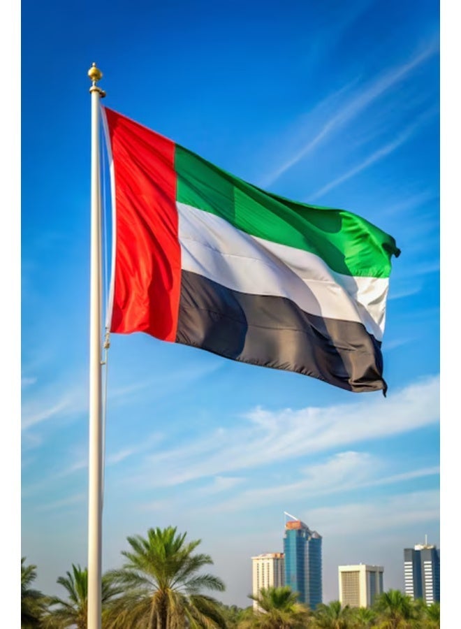 بوكسوودس 3 قطع من أعلام الإمارات العربية المتحدة أكثر سمكًا وأكثر متانة للاحتفال باليوم الوطني الإماراتي - Image 1