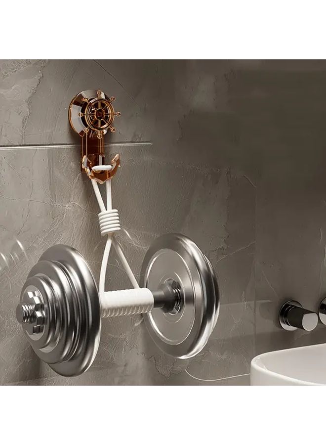 Light Luxury Amber Suction Cup Hooks No Drill Installation For Bathroom Kitchen Towel Plant Decor - Image 4