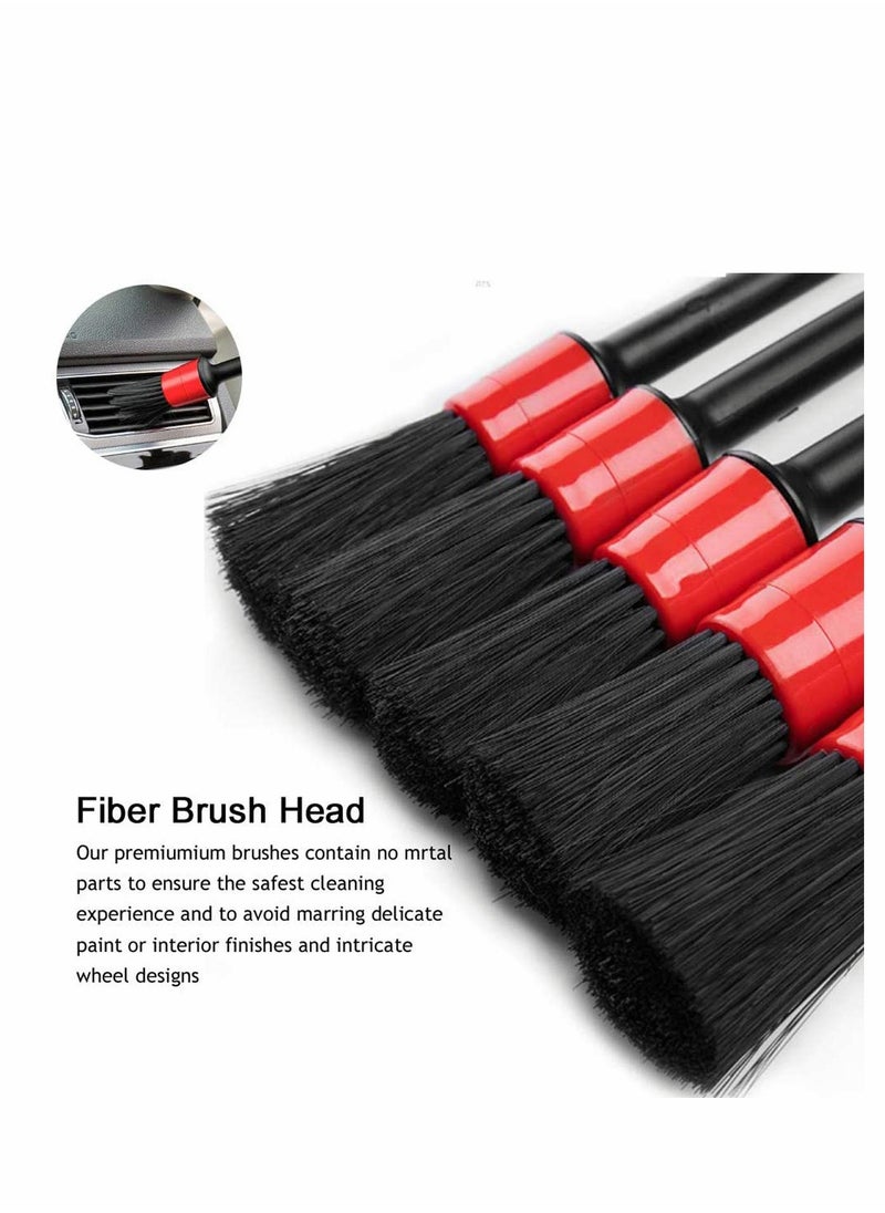 Excefore - Car Detailing Brushes Set with Car Wash Mitt - Automotive Detail Cleaning Brushes Auto Car Detail Cleaning Brushes for Cleaning Engine Bay, Wheels, Emblems, Leather, Air Vents - Image 1