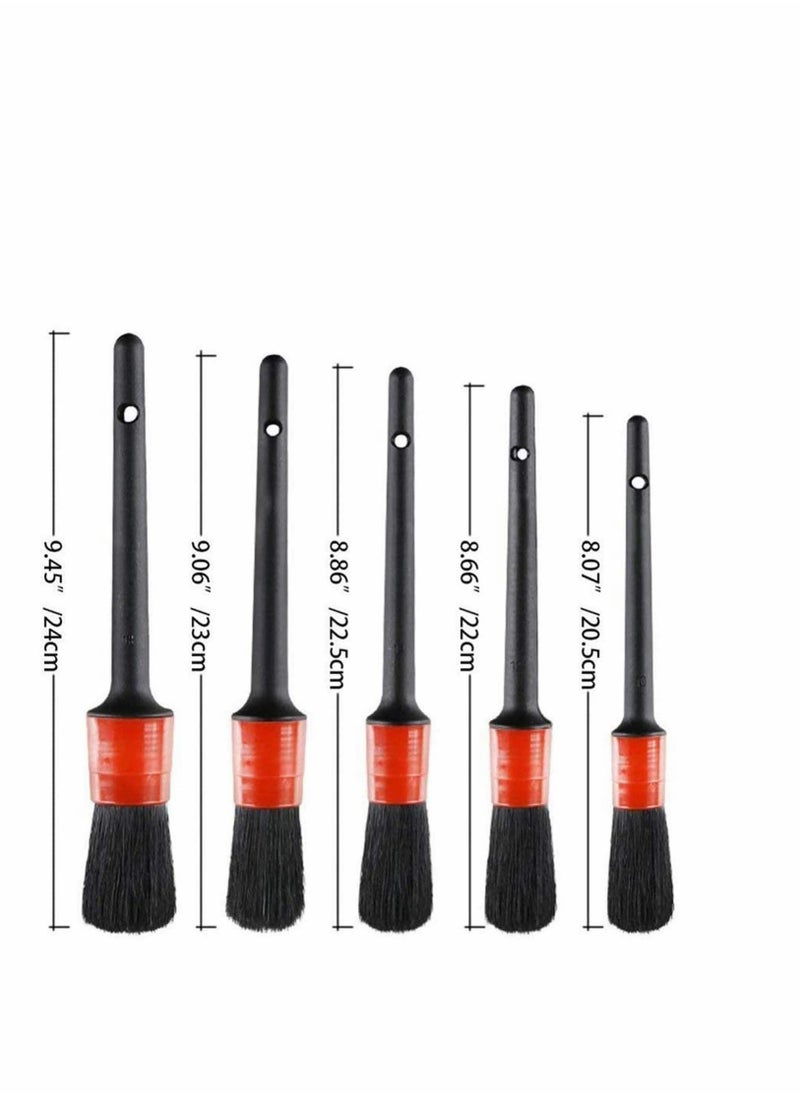 Excefore - Car Detailing Brushes Set with Car Wash Mitt - Automotive Detail Cleaning Brushes Auto Car Detail Cleaning Brushes for Cleaning Engine Bay, Wheels, Emblems, Leather, Air Vents - Image 1
