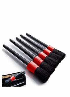 Car Detailing Brushes Set with Car Wash Mitt - Automotive Detail Cleaning Brushes Auto Car Detail Cleaning Brushes for Cleaning Engine Bay, Wheels, Emblems, Leather, Air Vents