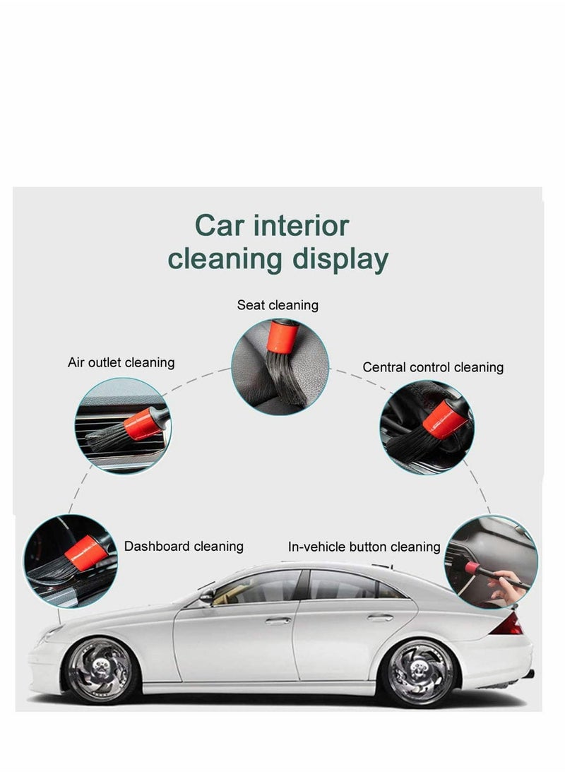 Excefore - Car Detailing Brushes Set with Car Wash Mitt - Automotive Detail Cleaning Brushes Auto Car Detail Cleaning Brushes for Cleaning Engine Bay, Wheels, Emblems, Leather, Air Vents - Image 1