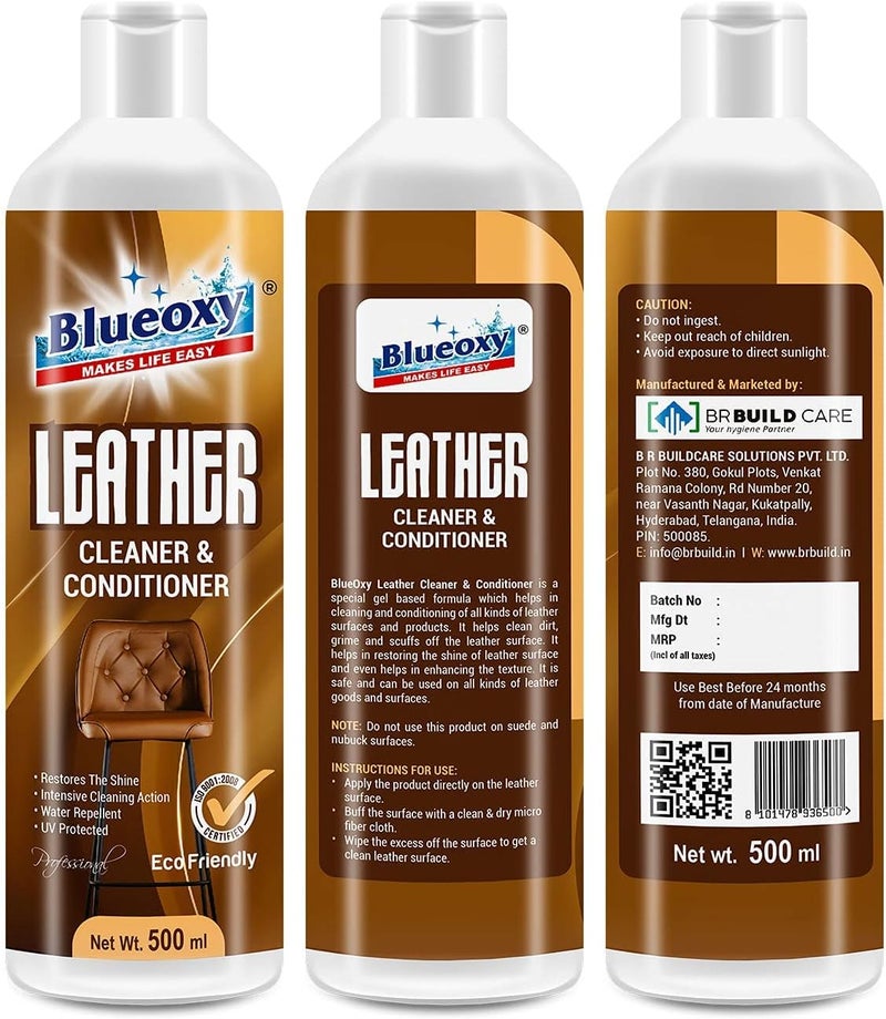 BLUEOXY Leather Cleaner and Conditioner (500 ml) - Pack of 2 - Image 5