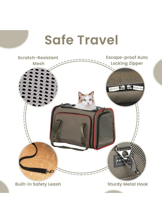 Petsfit Petsfit 2 Side Expandable Pet Carrier Dog Carrier Cat Carrier for 2 Cats, 19" Lx 12" Wx 12" H, with Soft Cushion, Built-in Safety Rope, Pockets, Fit for Car Travel  - Image 5