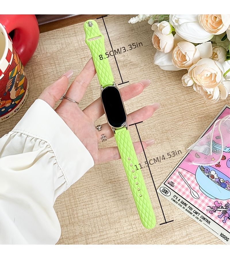 Red Soft Silicone Reverse Buckle Wristband With Leather Like Texture Compatible For Summer Replacement Use - Image 2