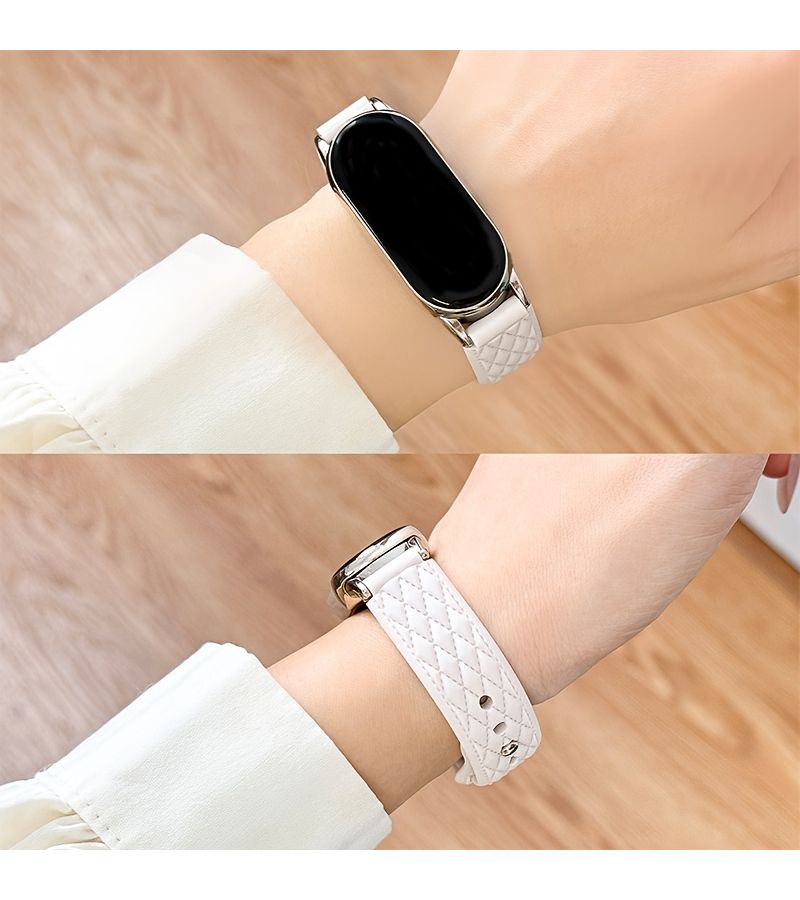 Red Soft Silicone Reverse Buckle Wristband With Leather Like Texture Compatible For Summer Replacement Use - Image 3