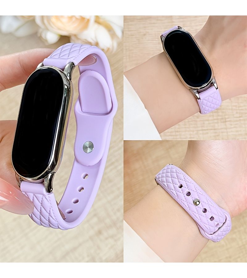 Red Soft Silicone Reverse Buckle Wristband With Leather Like Texture Compatible For Summer Replacement Use - Image 1