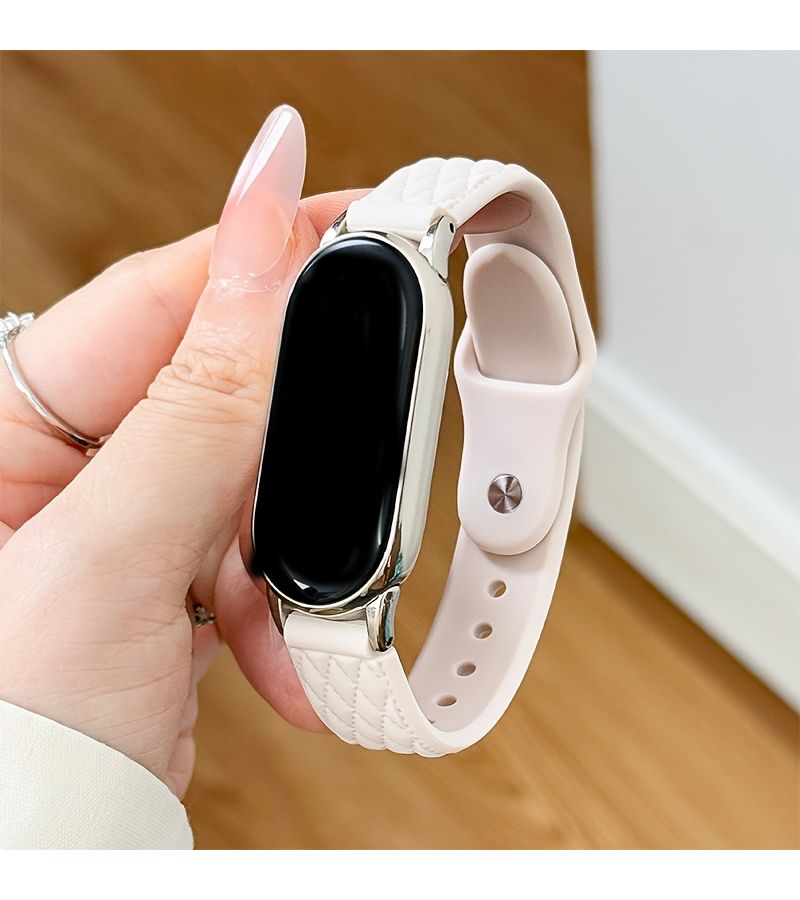 Red Soft Silicone Reverse Buckle Wristband With Leather Like Texture Compatible For Summer Replacement Use - Image 5