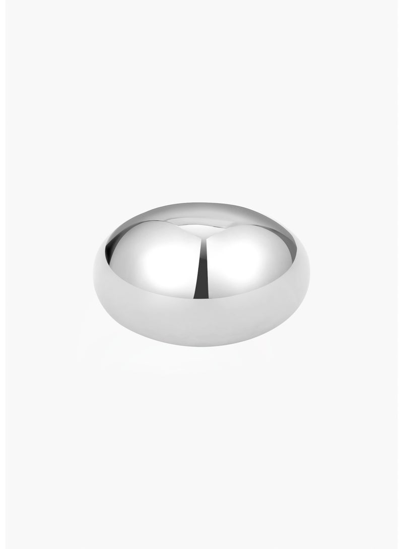 Raia Mirrored Sphere Open Ring - S925 Silver Plated with Rhodium - Image 2