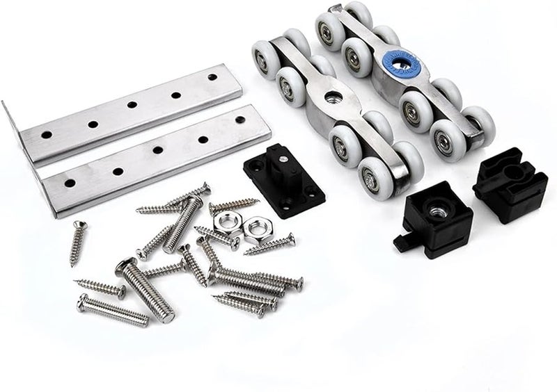 Stainless Steel Sliding Door Roller Wheels 120KG Load Capacity For Wardrobe Wood Door 1 Set - Image 3