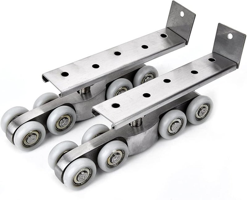 Stainless Steel Sliding Door Roller Wheels 120KG Load Capacity For Wardrobe Wood Door 1 Set - Image 4