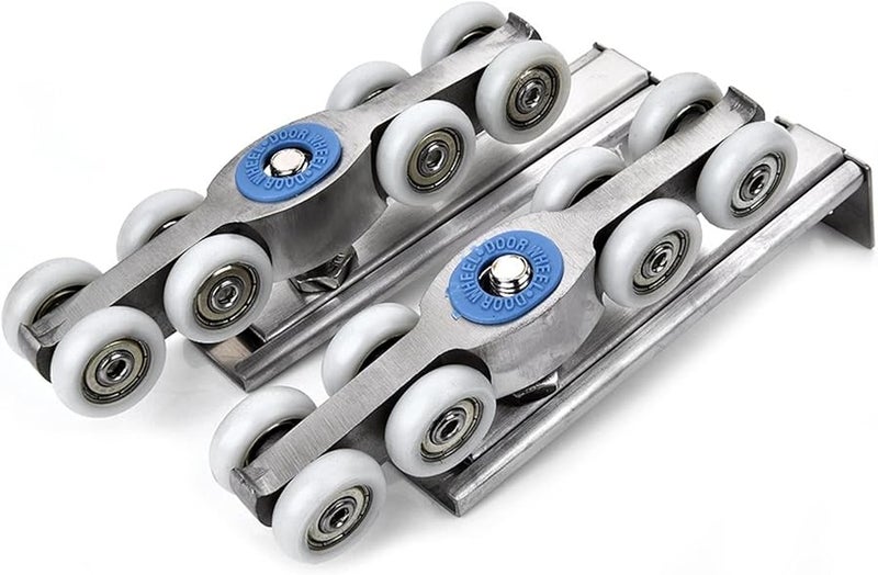 Stainless Steel Sliding Door Roller Wheels 120KG Load Capacity For Wardrobe Wood Door 1 Set - Image 2