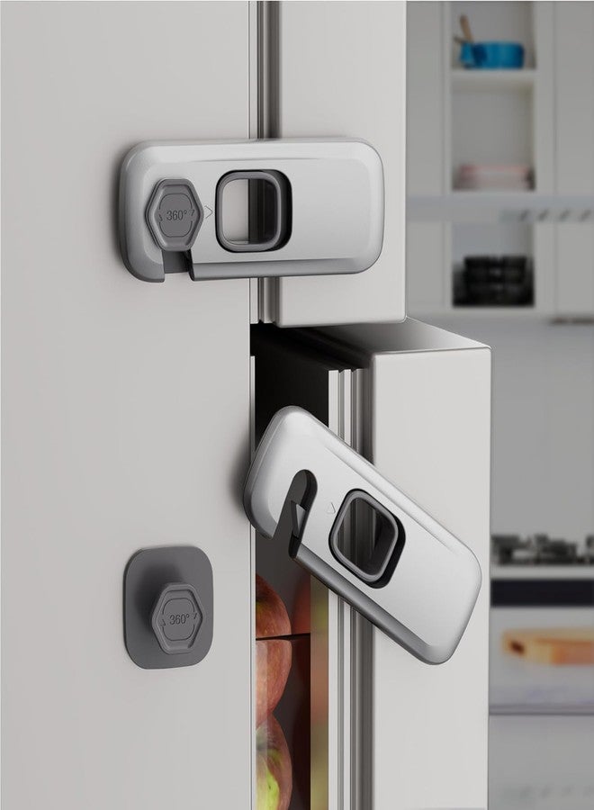 BlizzCart Child Proof Refrigerator Lock, Baby Proofing Cabinet Locks, Oven Lock Child Safety, Fridge Lock, for Fridge, Drawers, Dishwasher, Oven, Cupboard, Closet, No Tools Need (Pack Of 2,MultiColor) - Image 1