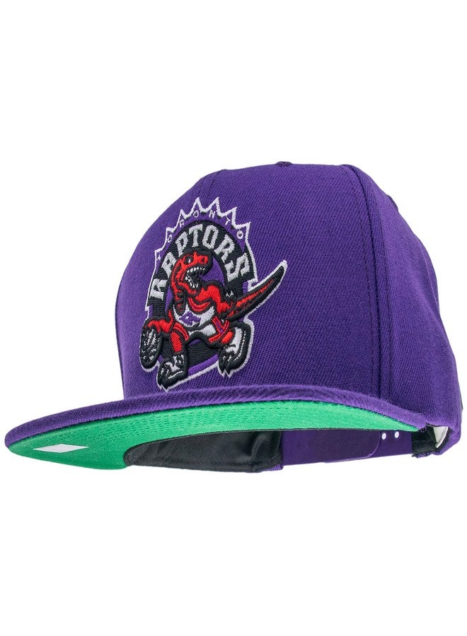 ميتشل آند نيس قبعة ميتشل آند نيس تورنتو رابتورز NBA Team Ground Snapback باللون البنفسجي/البنفسجي/الأخضر - Image 4