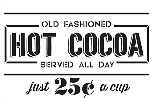 Studio R 12 Hot Cocoa 25 Cents - Old Fashioned Stencil - by StudioR12 | Reusable Mylar Template | Use to Paint Wood Signs - Pallets - DIY Winter Decor - Select Size (18" x 12") - Image 4