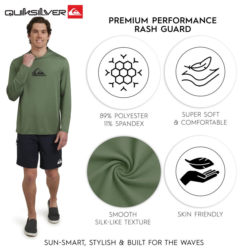 QUIKSILVER قميص واقي من الشمس بغطاء رأس للرجال من كويك سيلفر، مقاس XX-Large، لون إكليل الغار - Image 3