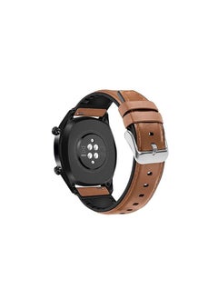 Generic 22mm Silicone Leather Replacement Strap Watchband For Xiaomi Watch Color Sport Color 2 S1 Active/ Huami Amazfit GTR 47mm GTR 3 Pro - Camel Silver Buckle  - Image 1