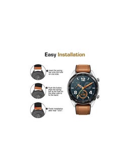 Generic 22mm Silicone Leather Replacement Strap Watchband For Xiaomi Watch Color Sport Color 2 S1 Active/ Huami Amazfit GTR 47mm GTR 3 Pro - Camel Silver Buckle  - Image 3