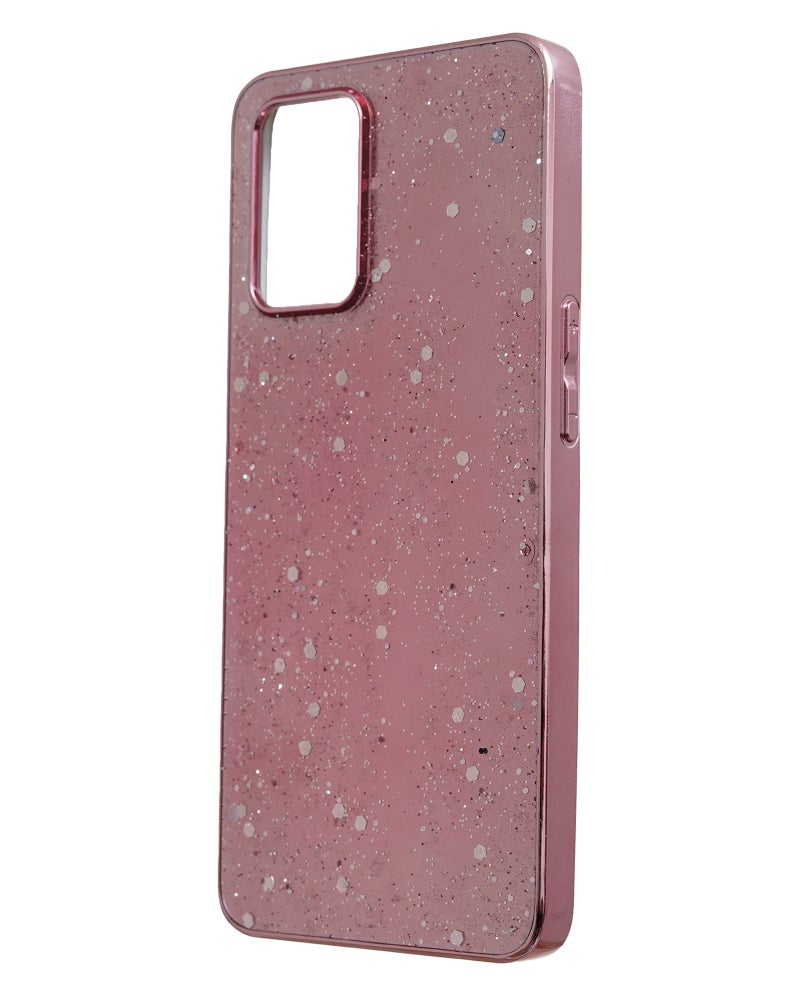 Glitter Plastic Mobile Phone Case With Cute Design for Oppo A74 - Pink - Image 3