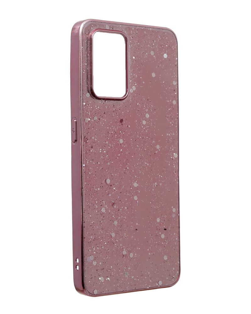 Glitter Plastic Mobile Phone Case With Cute Design for Oppo A74 - Pink - Image 2
