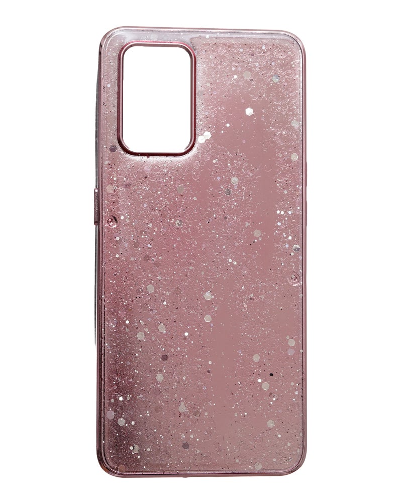 Glitter Plastic Mobile Phone Case With Cute Design for Oppo A74 - Pink - Image 1
