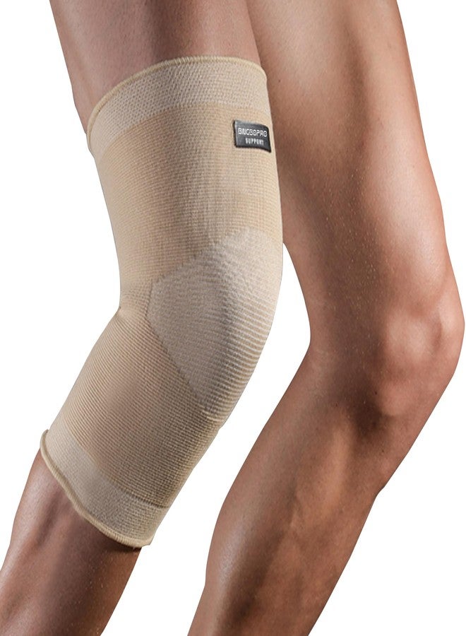 BingboPro Knee Brace for Pain Relief - Knee Compression Sleeves for Men and Women, Knee Support Leg Brace for Meniscus Tear, Running, Weightlifting, Workout, ACL, Arthritis, Joint Pain Relief(Nude,M) - Image 1