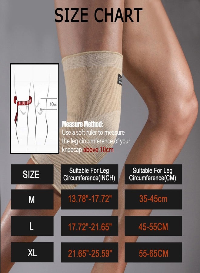BingboPro Knee Brace for Pain Relief - Knee Compression Sleeves for Men and Women, Knee Support Leg Brace for Meniscus Tear, Running, Weightlifting, Workout, ACL, Arthritis, Joint Pain Relief(Nude,M) - Image 5