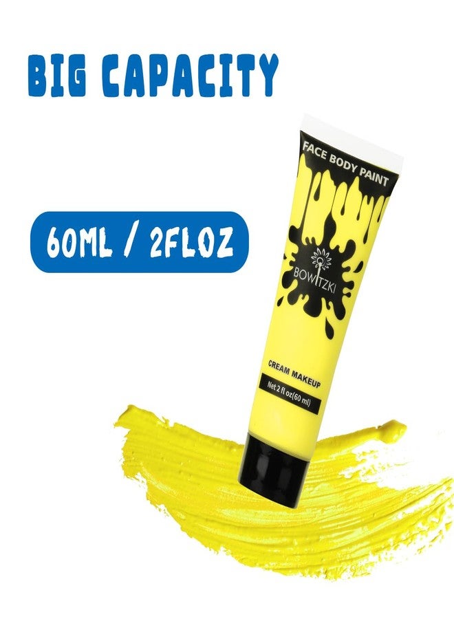 Bowitzki Face and Body Paint 2oz Cream Makeup 60ml Water Based Face Painting Special Effects For Adults Children Kids Halloween Christmas Party Stage Cosplay (Yellow) - Image 2