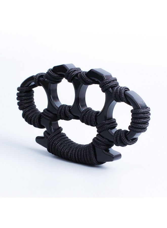 2 pieces Black Brass knuckles-4 Finger Ring for Adult Self-Defense - Image 1