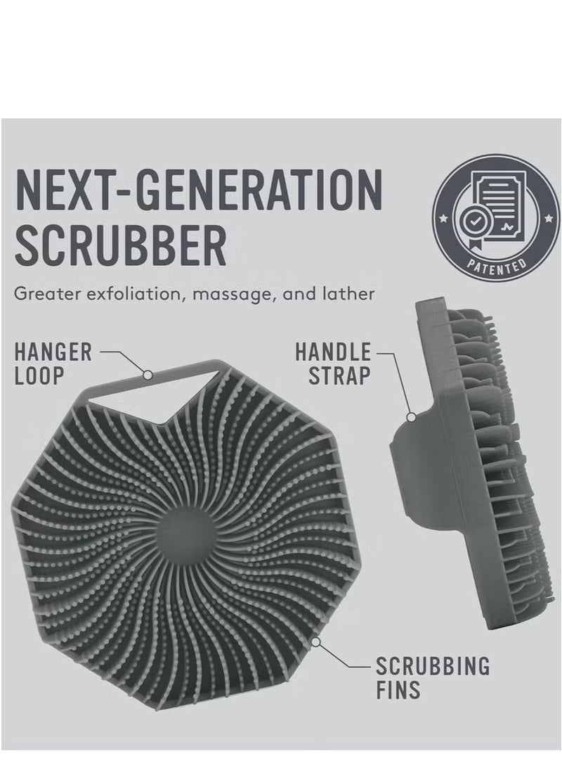 Silicone Body Scrub, Non-slip Handle Shower Scrub Cleansing Brush, Silicone Body Brush with Soft Silicone Bristles for Shower, Exfoliating Body Scrub for Sensitive Skin (Gray) - Image 3