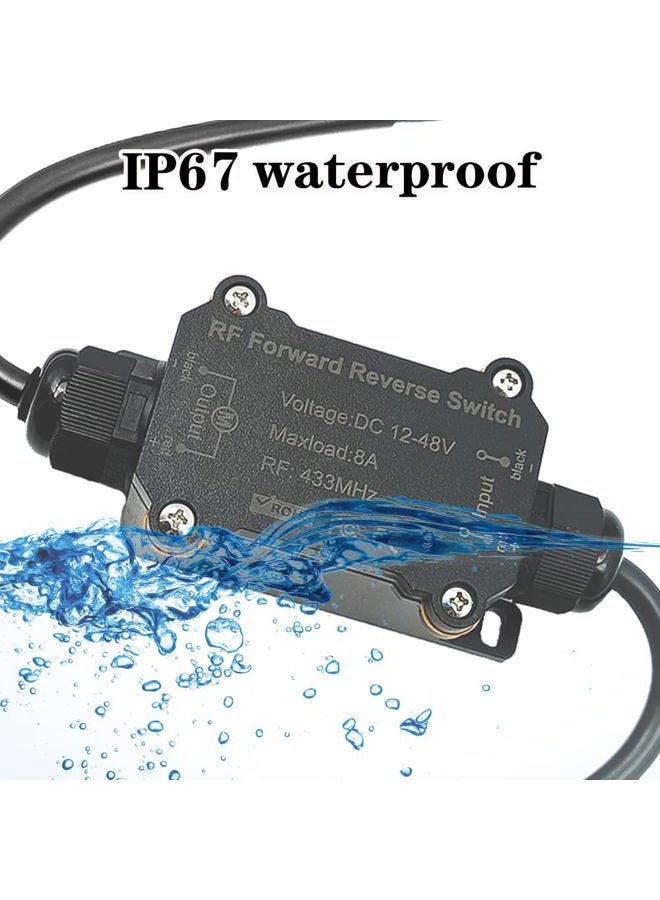 NEWNEWLIU مفتاح تحكم عن بُعد DC12V للأمام والخلف، مفتاح تحكم عن بُعد لاسلكي مقاوم للماء لموتور DC، مفاتيح تحكم عن بُعد لمشغل خطي DC12V/48V/8A لموتور DC، رافعة، مرحل كهرومغناطيسي - Image 2