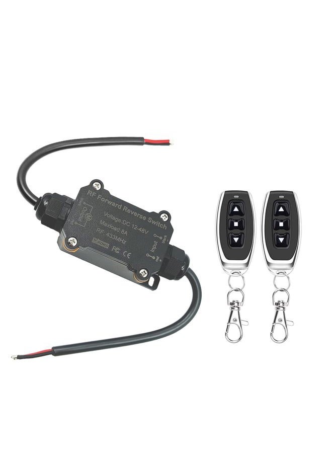 NEWNEWLIU مفتاح تحكم عن بُعد DC12V للأمام والخلف، مفتاح تحكم عن بُعد لاسلكي مقاوم للماء لموتور DC، مفاتيح تحكم عن بُعد لمشغل خطي DC12V/48V/8A لموتور DC، رافعة، مرحل كهرومغناطيسي - Image 1