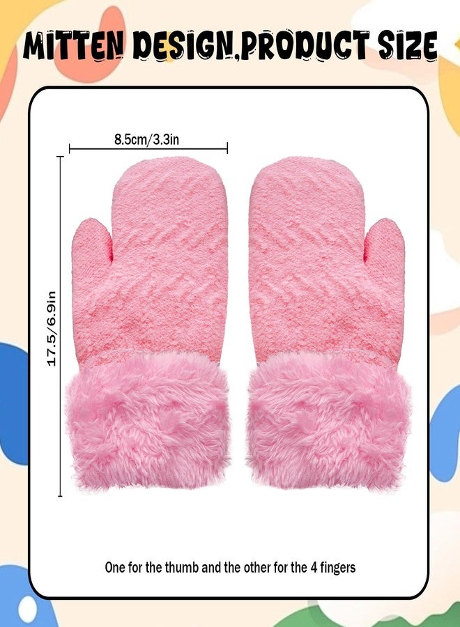 Sdfvsdg 3 Pairs Winter Mittens Glove for Kids Baby Warm Gloves Thick Knitted Fleece Lined Gloves Thermal Set for Boys Girls - Image 2