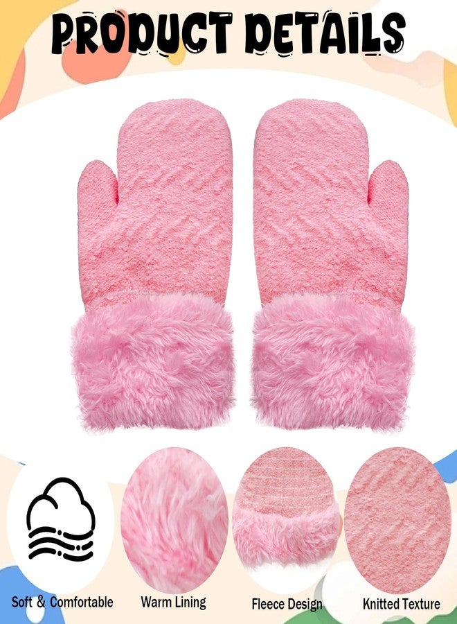 Sdfvsdg 3 Pairs Winter Mittens Glove for Kids Baby Warm Gloves Thick Knitted Fleece Lined Gloves Thermal Set for Boys Girls - Image 3