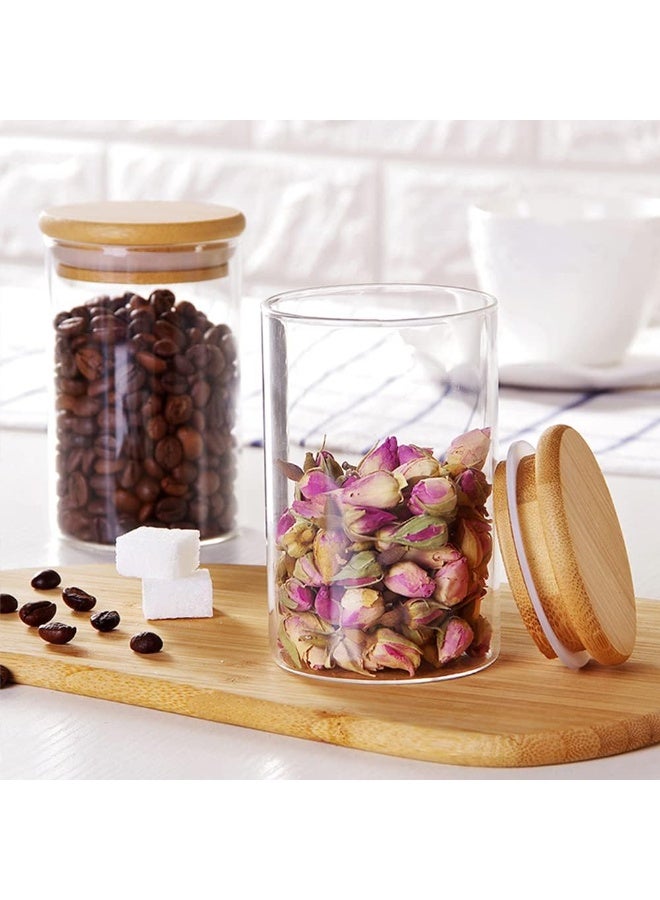 كيتشينو مجموعة برطمانات تخزين زجاجية سعة 200 مل مع اغطية لتخزين التوابل والقهوة والشاي والبسكويت والمكسرات والتوابل من كيتشينو - 12 قطعة - Image 4