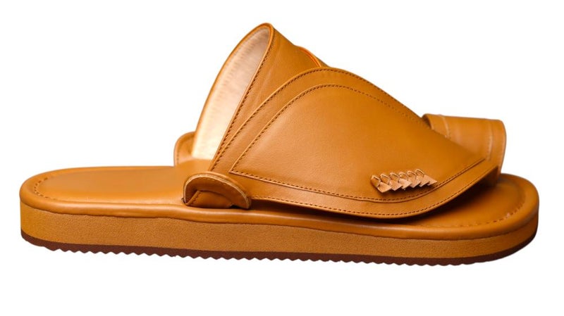 Italian Natural Leather Arabic Sandal For Men, Handmade Men's Traditional Sandals With Comfortable Sole, Genuine And Premium Quality Casual Arabic Sandals For Everyday Wear. - Image 1