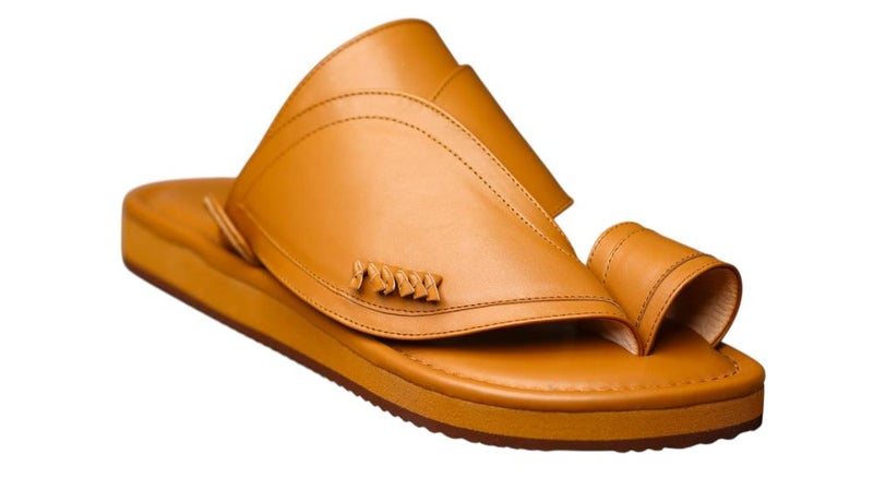 Italian Natural Leather Arabic Sandal For Men, Handmade Men's Traditional Sandals With Comfortable Sole, Genuine And Premium Quality Casual Arabic Sandals For Everyday Wear. - Image 2