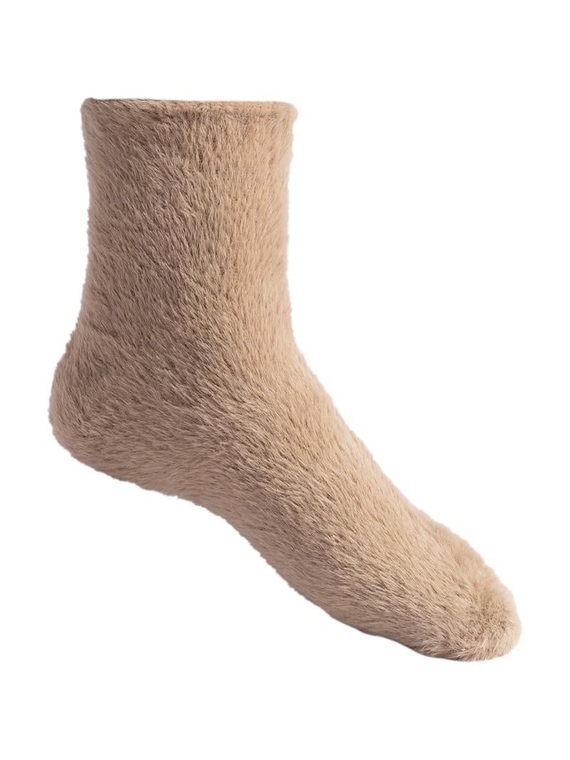 Texton Kids Faux Fur Nylon Thick Terry Microfibre Woolen Winter Ankle Socks – Warm, Soft, Cozy, Plush Texture, Stretch Fit, Multicolor Design, Pack of 5 - Image 5