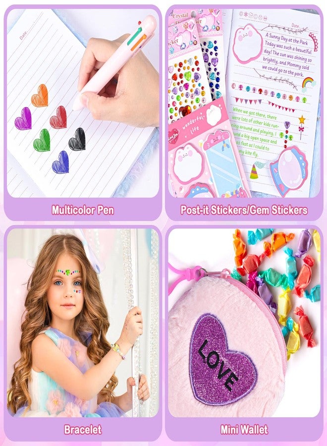 ASTEN Diary for Girls Age 8-12, Girls Journal with Lock and Key, Kids Journal for Little Girls Birthday Gift, Cute Notebook with Multicolors Pen and Purse, Locking Diary Fuzzy Notebook for Writing (Pink) - Image 5