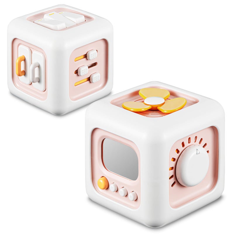 SOCBTNSO Busy Cube, Toys for 1 Year Old Girl Gifts, Montessori for Baby Girl, Travel Sensory Toys for Toddlers 1-3, Learning Fine Motor Skills| 1st Birthday Girl Gifts 12 Months Stocking Stuffers - Image 1