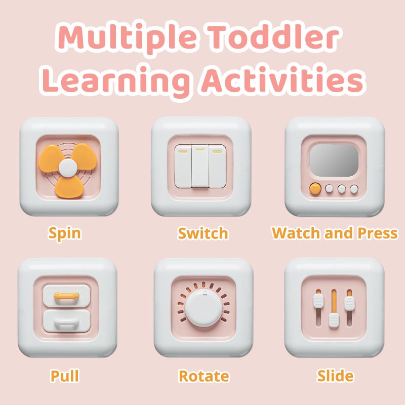 SOCBTNSO Busy Cube, Toys for 1 Year Old Girl Gifts, Montessori for Baby Girl, Travel Sensory Toys for Toddlers 1-3, Learning Fine Motor Skills| 1st Birthday Girl Gifts 12 Months Stocking Stuffers - Image 3