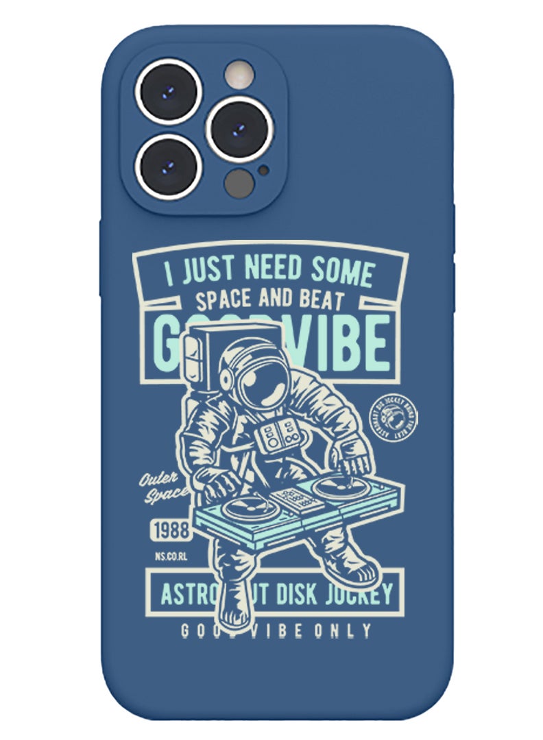 Theodor Protective Slim Fit Case Liquid Silicone Cover with Full Body Protection Anti-Scratch Shockproof Case For iPhone 15 Pro Max Blue  - Good Vibes - Image 1