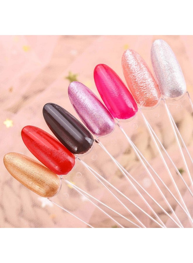 LoveBB 200 Pcs Oval Nail Swatch Sticks Fan-shaped Nail Polish Sample Sticks with Metal Split Ring for Nail Color Display, Clear - Image 3
