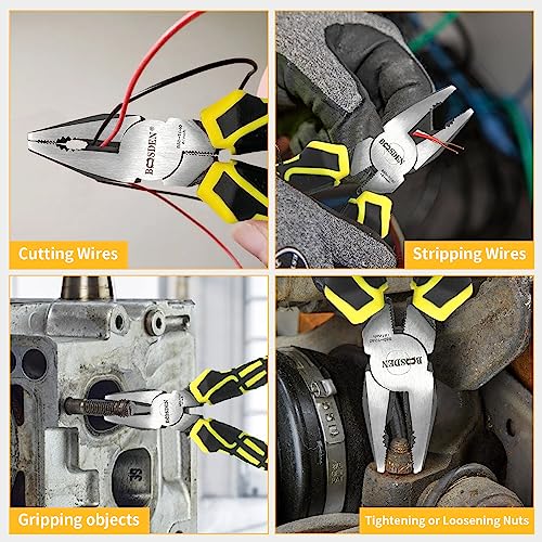 BOOSDEN Linesman Pliers, 6 Inch High Leverage Lineman's Plier, Combination Plieres, Electrical Pliers,Side Cutter Linemans Plier - Image 4