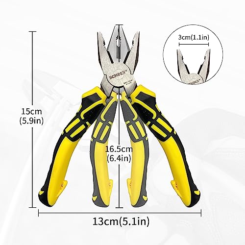 BOOSDEN Linesman Pliers, 6 Inch High Leverage Lineman's Plier, Combination Plieres, Electrical Pliers,Side Cutter Linemans Plier - Image 2